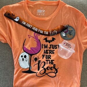 I’m Just Here For The Boos Halloween T-Shirt Unisex Sz -Large 3 Piece Set
